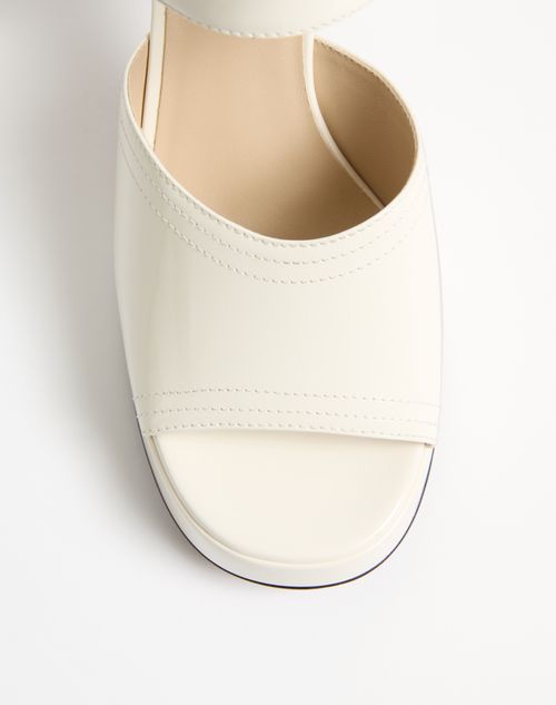 Valentino Garavani - Fawcette Platform Sandal In Polished Calfskin 100mm - Ivory - Woman - Sandals